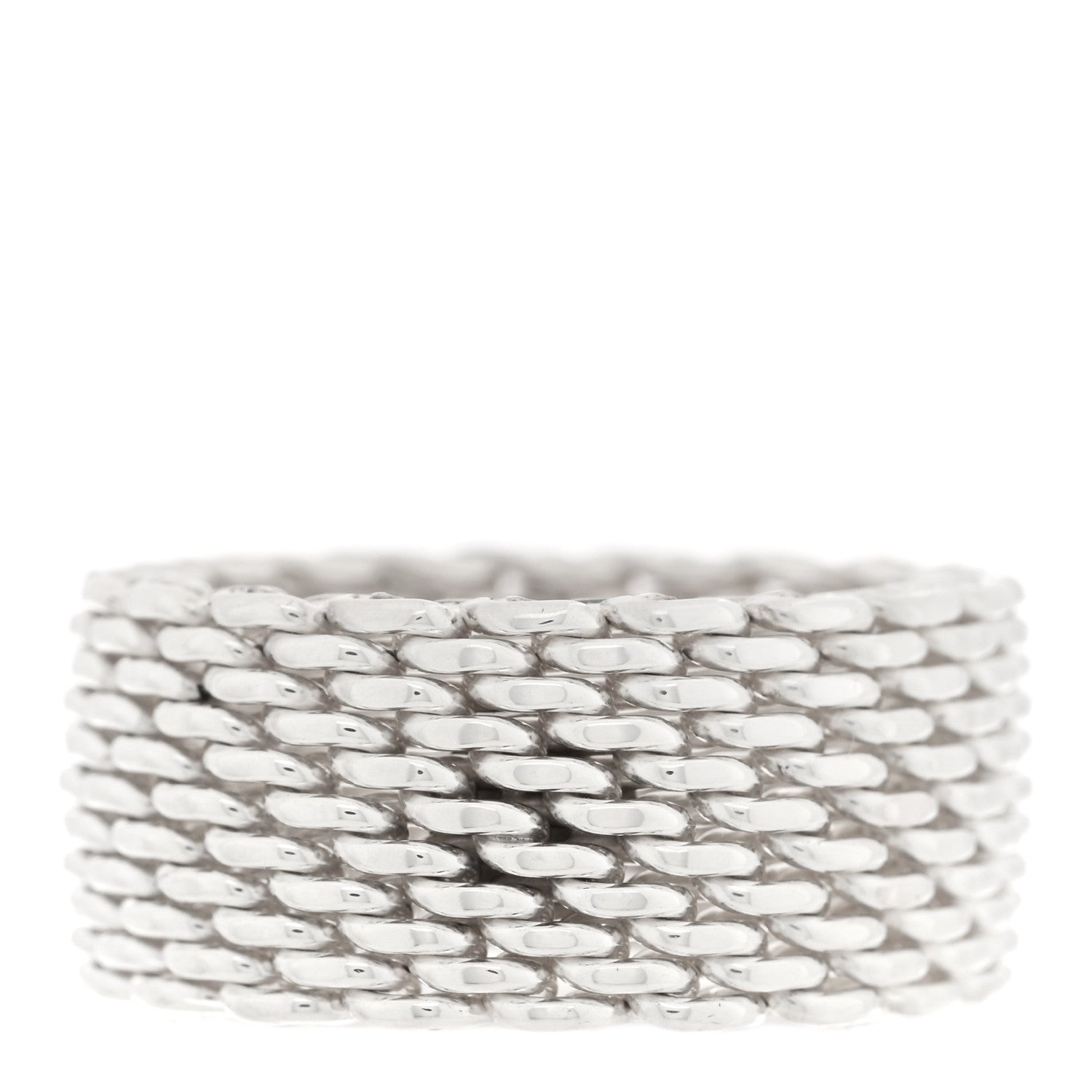 Tiffany Sterling Silver Somerset Mesh Ring 53 6.5 3 of 5