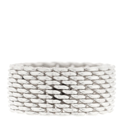 Tiffany Sterling Silver Somerset Mesh Ring 53 6.5 3 of 5