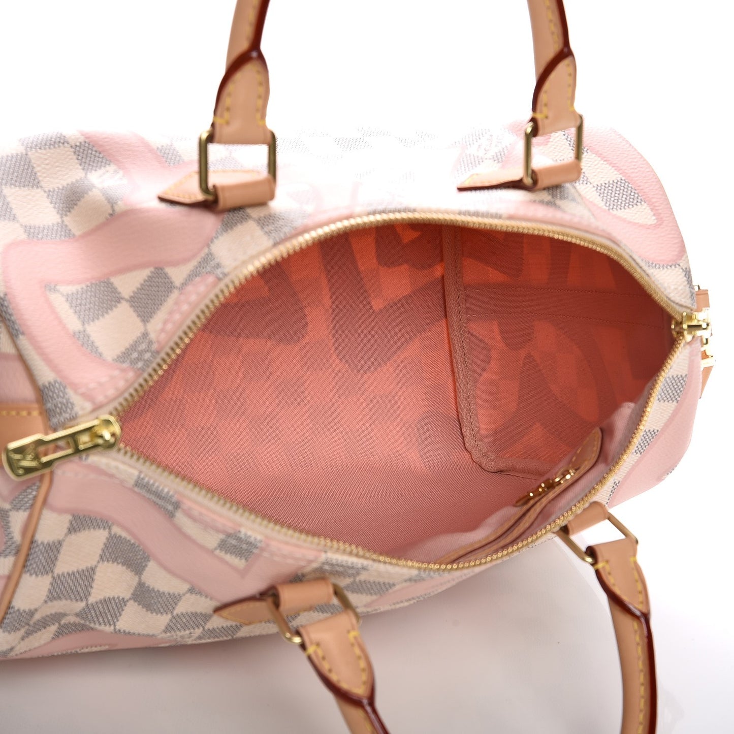 Damier Azur Tahitienne Speedy Bandouliere 30 Rose Ballerine
