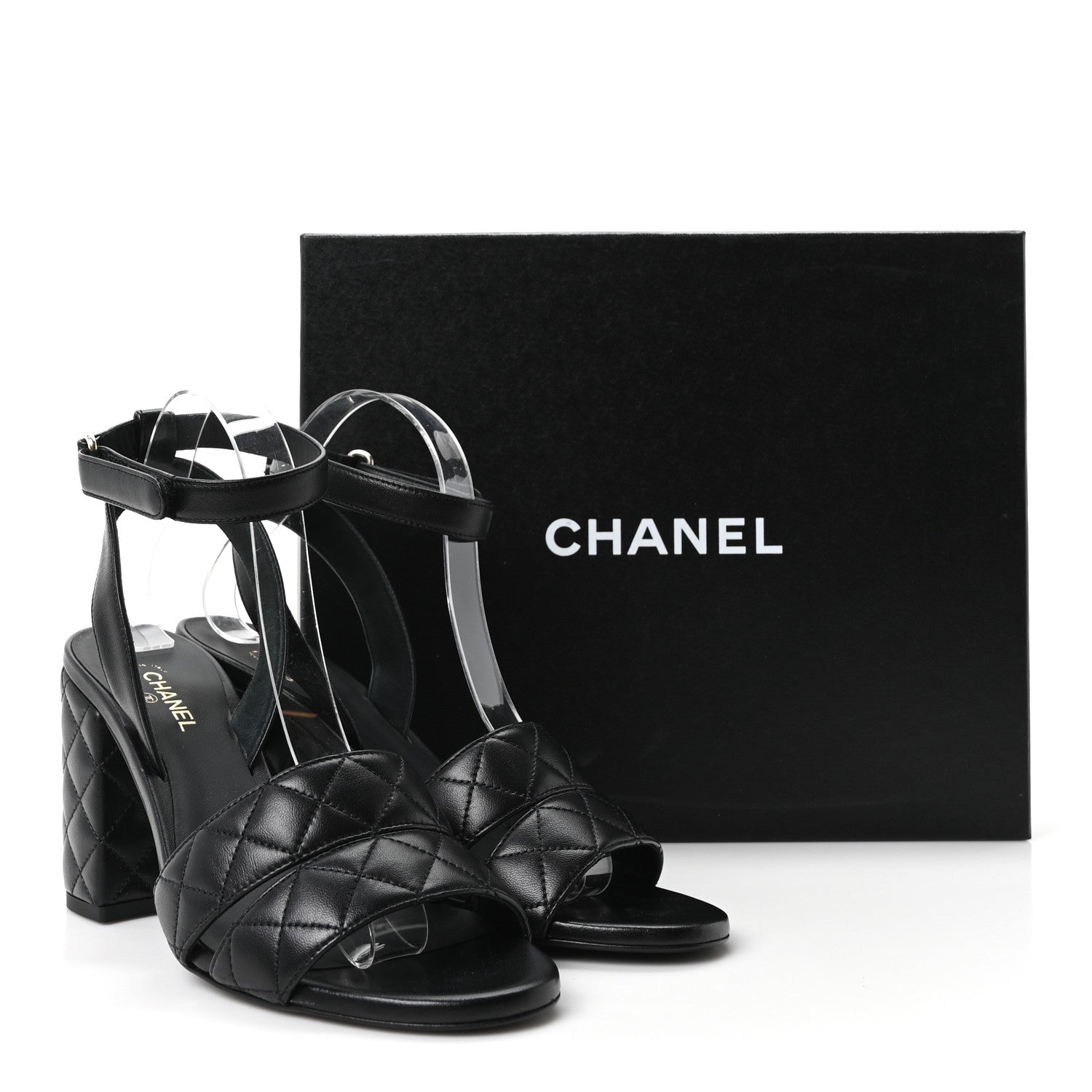 Chanel Lambskin Quilted Sandals 40 Black 10 of 10