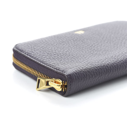 Tom Ford Grained Calfskin TF Zip Around Wallet Dark Purple 6 of 9