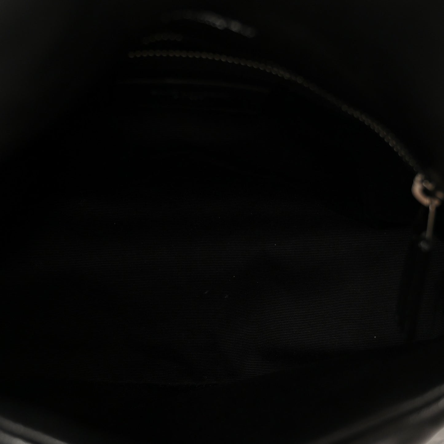 Lambskin Quilted Small Loulou Puffer Monogram Chain Satchel Black