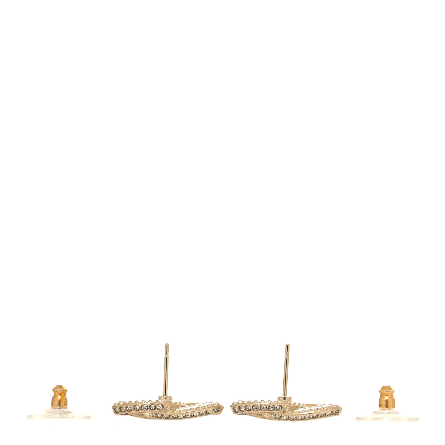 Crystal Timeless CC Earrings Light Gold