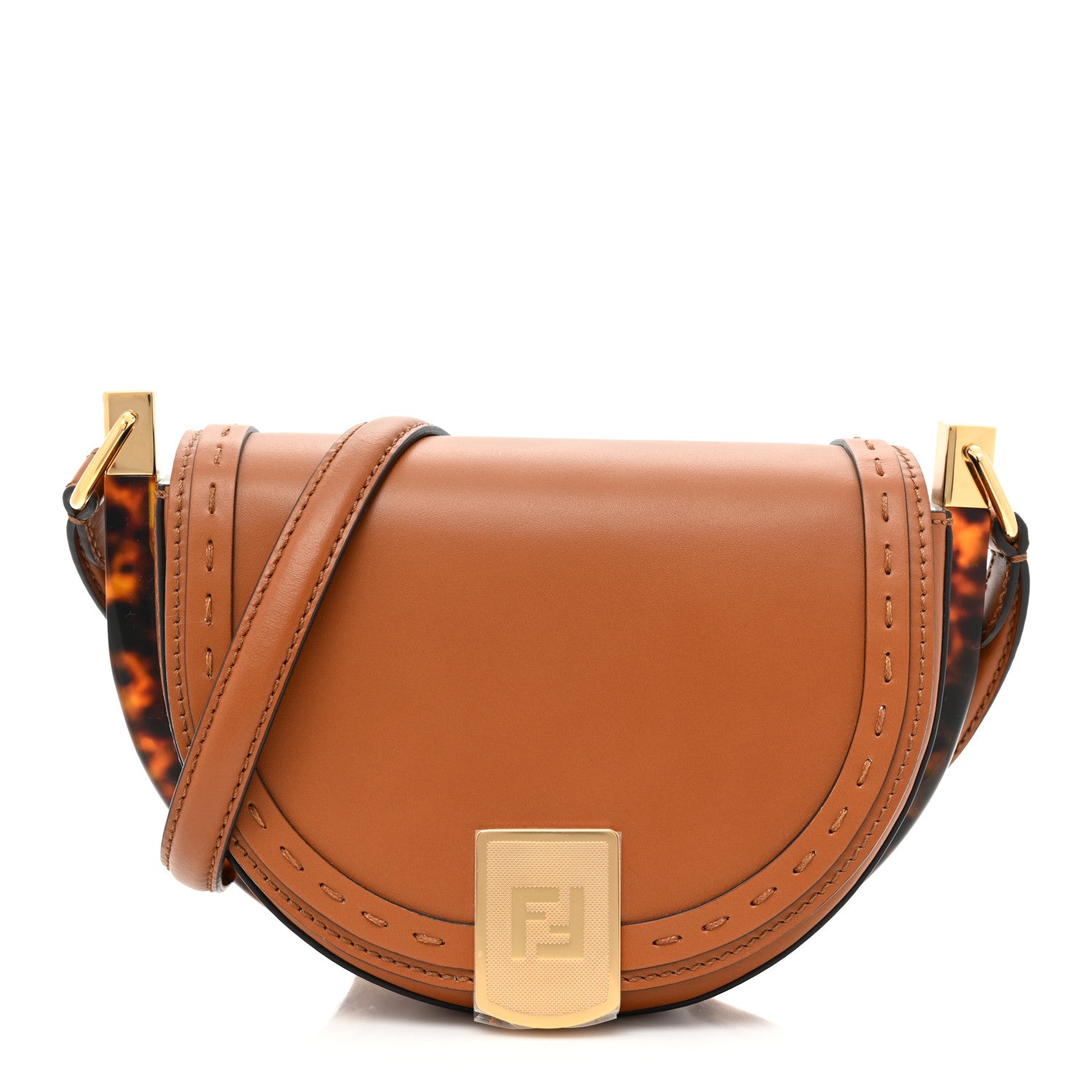 Fendi Vitello King Plexiglass Moonlight Shoulder Bag Cuoio 1 of 8