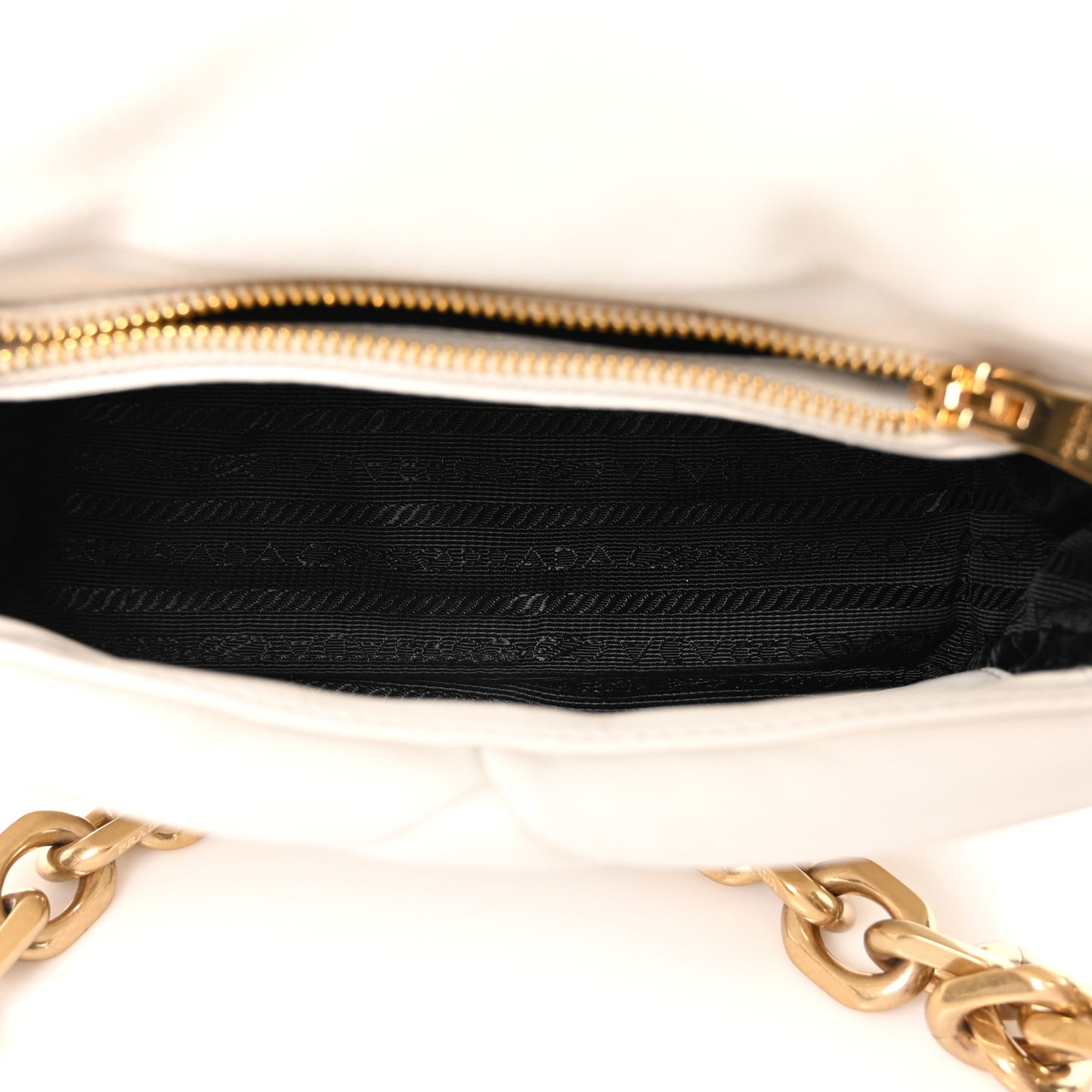 Nappa Metal Quilted Small Patchwork System Flap Bag White