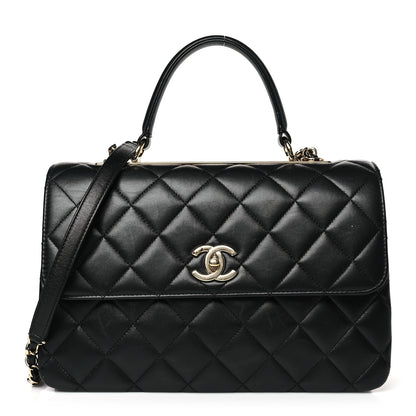 Chanel Lambskin Quilted Medium Trendy CC Flap Dual Handle Bag Black 1 of 8