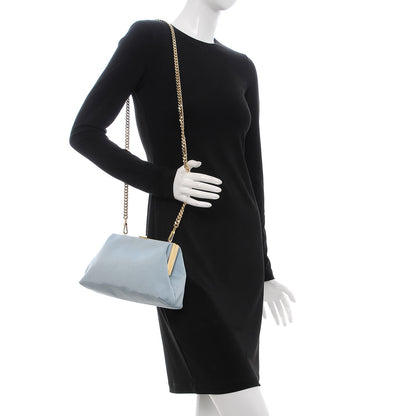 Mansur Gavriel Grosgrain Mini Volume Chain Clutch Sky Blue 2 of 6