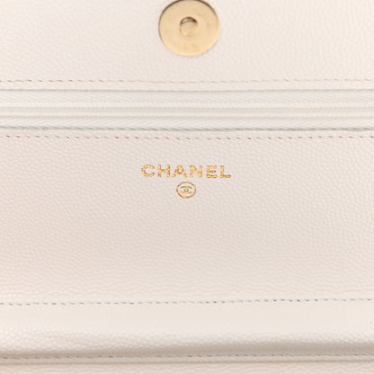 Chanel Caviar Quilted Wallet on Chain WOC White 6 of 13