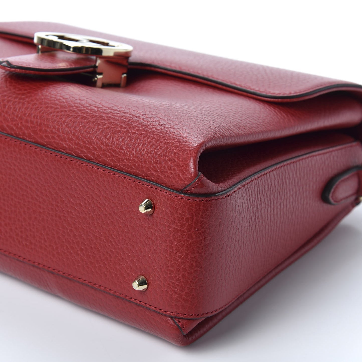 Dollar Calfskin Interlocking G Top Handle Shoulder Bag Red