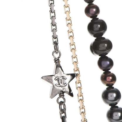Chanel Ruthenium Crystal CC Star Moon Circle Necklace Multicolor 6 of 9