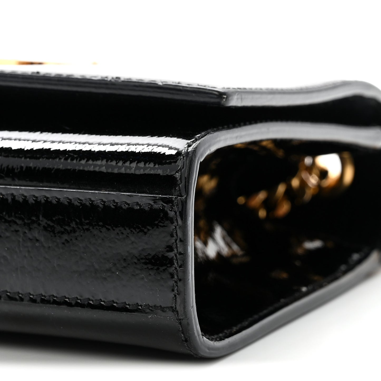 Patent Small Monogram Kate Satchel Black