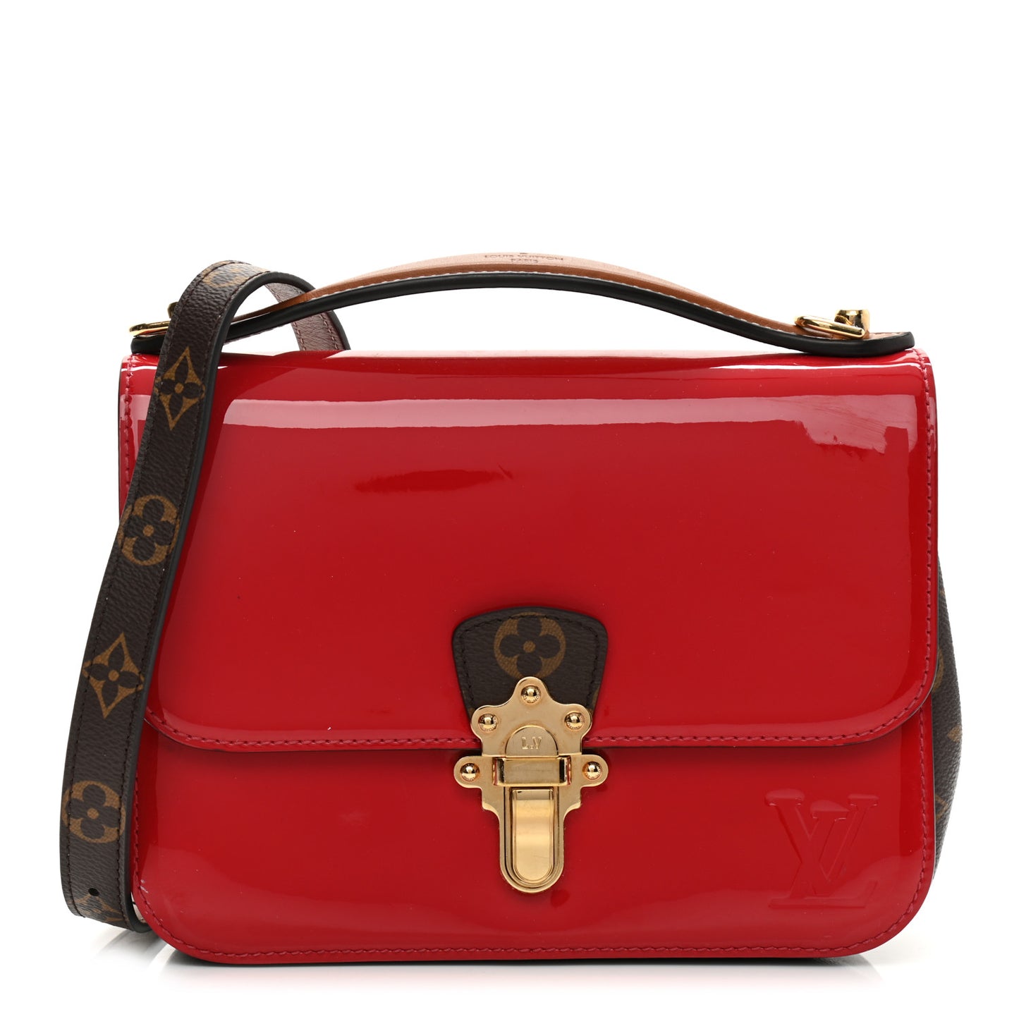 Patent Calfskin Monogram Cherrywood BB Scarlet