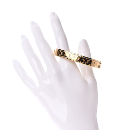 Louis Vuitton Brass Crystal Monogram Nanogram Strass Cuff S Gold 2 of 7