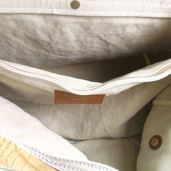 Saint Laurent Croc Muse Two Tote Tan 8 of 8