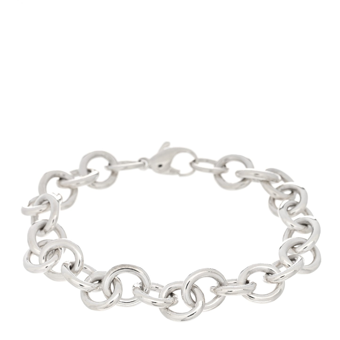 Sterling Silver Large Round Chain Link Bracelet
