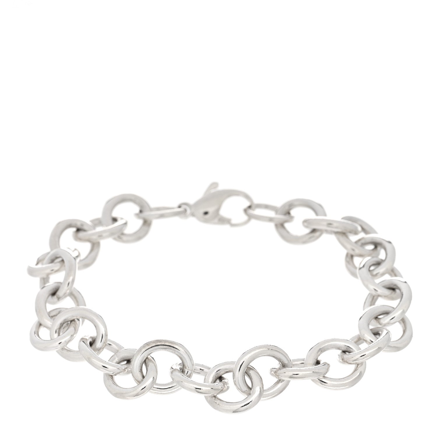 Tiffany Sterling Silver Large Round Chain Link Bracelet 1 of 3