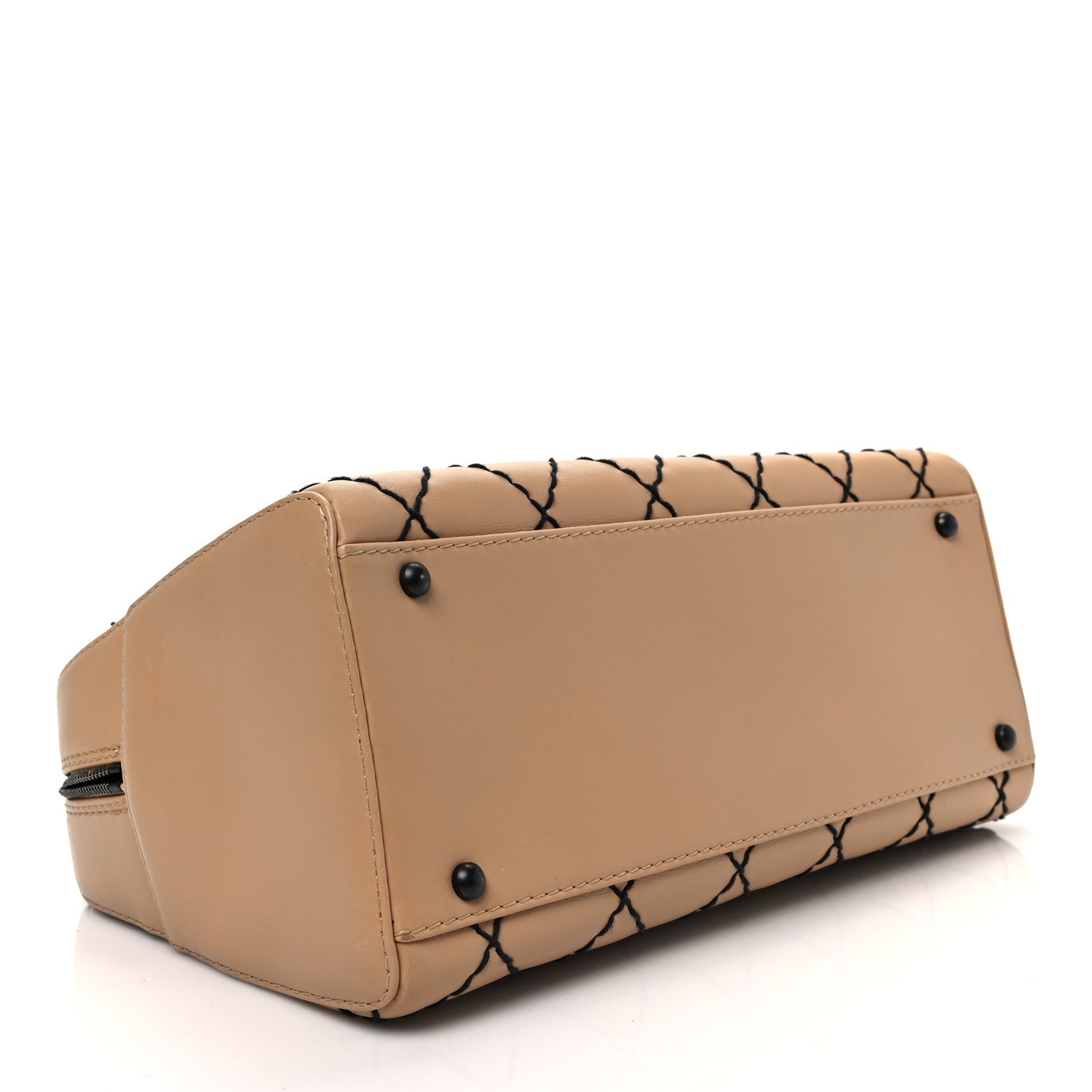 Chanel Calfskin Wild Stitch Top Handle Bag Beige 3 of 6