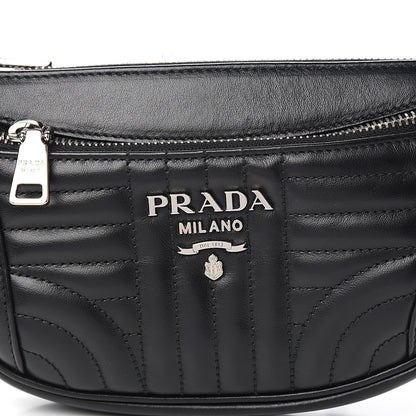 Prada Soft Calfskin Impunture Diagramme Belt Bag Black 8 of 8