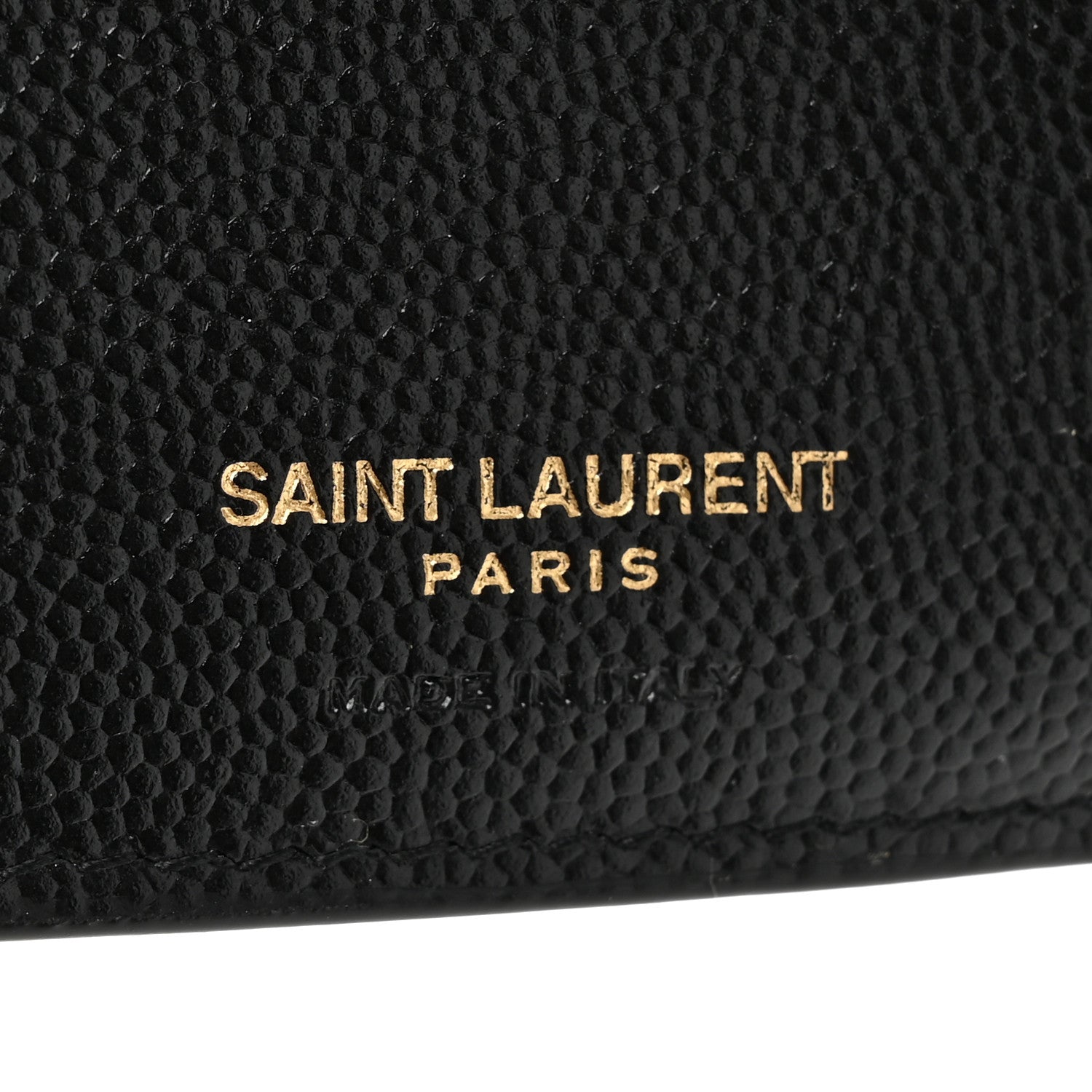 Saint Laurent Grain De Poudre Matelasse Chevron Monogram Compact Tri Fold Wallet Black 7 of 11