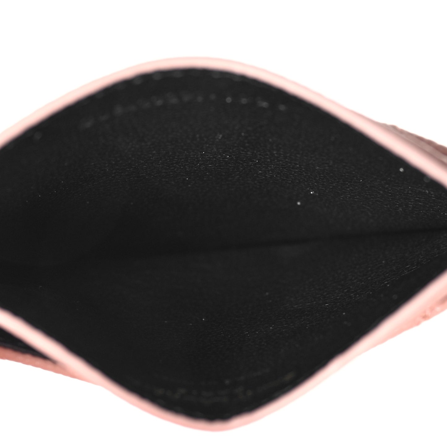 Grain De Poudre Matelasse Chevron Monogram Credit Card Case Pale Pink