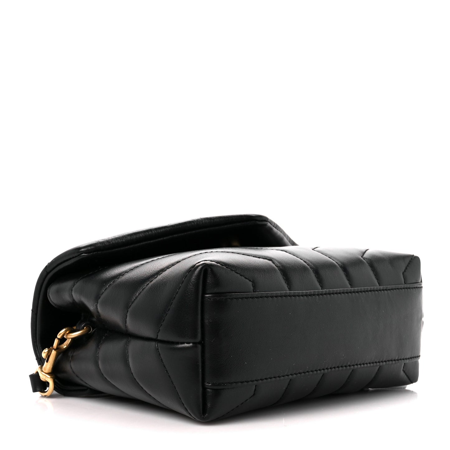 Calfskin Y Quilted Monogram Toy Loulou Crossbody Bag Black
