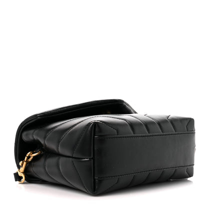 Saint Laurent Calfskin Y Quilted Monogram Toy Loulou Crossbody Bag Black 4 of 12