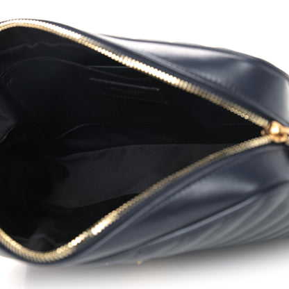 Saint Laurent Calfskin Matelasse Monogram Lou Camera Bag Navy 4 of 9