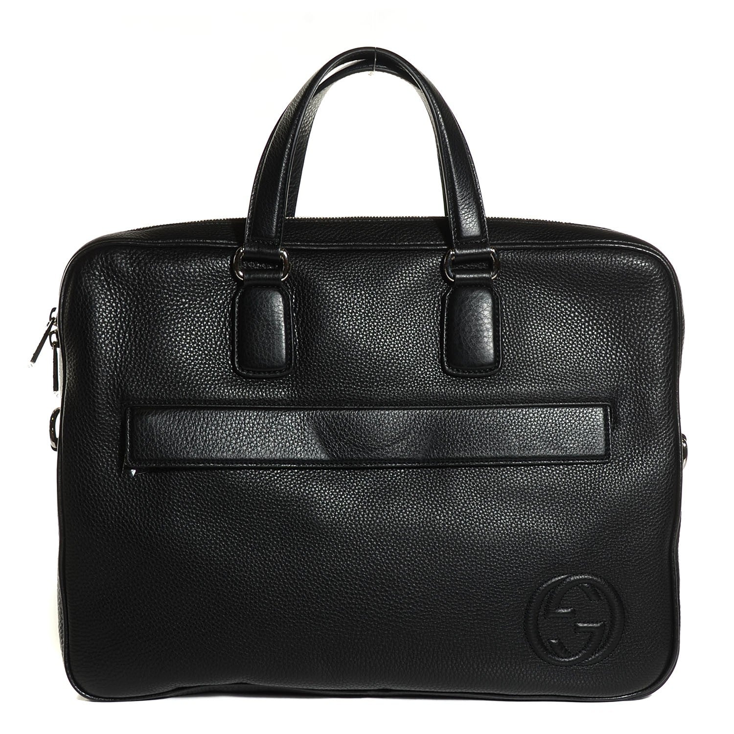 Gucci Pebbled Calfskin Large Soho Briefcase Black 1 of 8