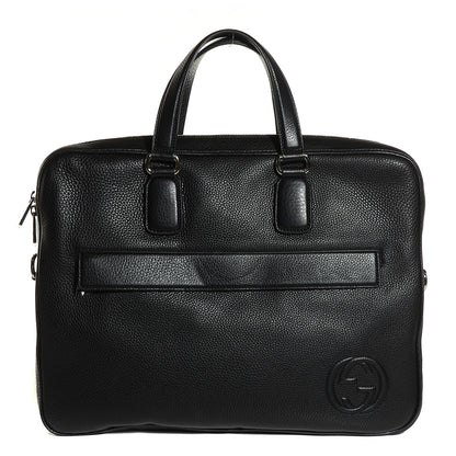 Gucci Pebbled Calfskin Large Soho Briefcase Black 1 of 8