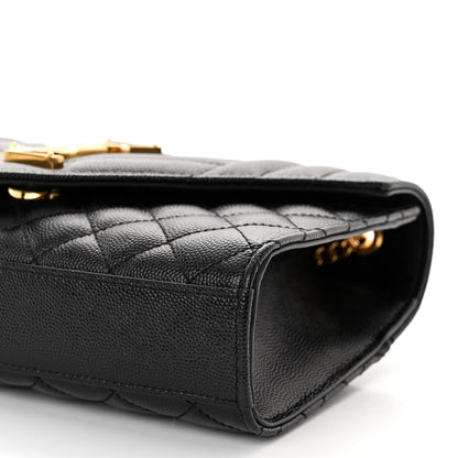 Saint Laurent Grain De Poudre Textured Mixed Matelasse Triquilt Small Monogram Satchel Black 9 of 9