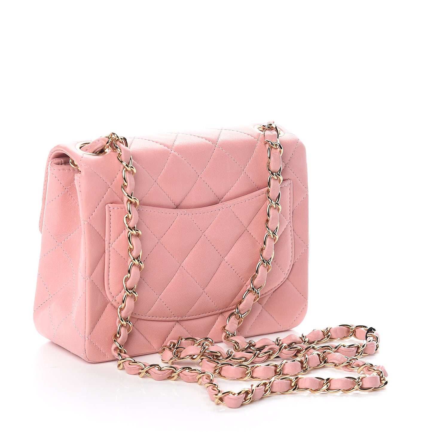 Lambskin Quilted Mini Square Flap Pink