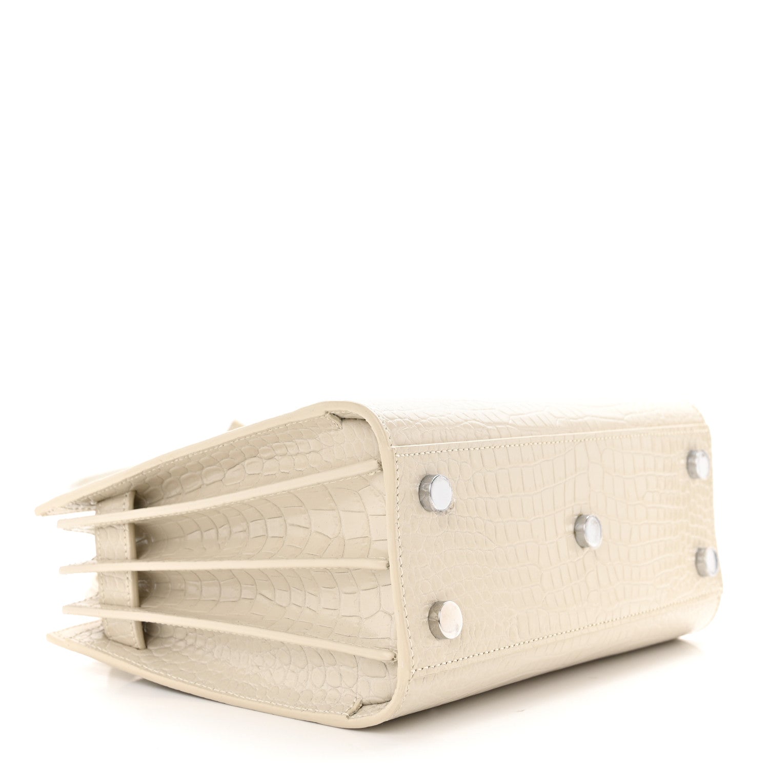 Saint Laurent Calfskin Crocodile Embossed Nano Sac De Jour Crema Soft 4 of 11