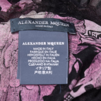Alexander McQueen Modal Silk Hummingbird Skull Scarf Black 5 of 6