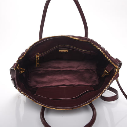 Miu Miu Nappa Matelasse Large Trapeze Zip Tote Granato 6 of 9