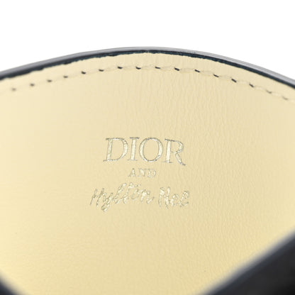 Christian Dior X HYLTON NEL Grained Calfskin Logo Card Holder Navy 6 of 10
