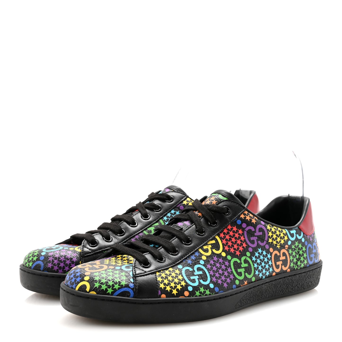 GG Supreme Monogram Psychedelic Mens Ace Sneakers 8.5 Black Multicolor