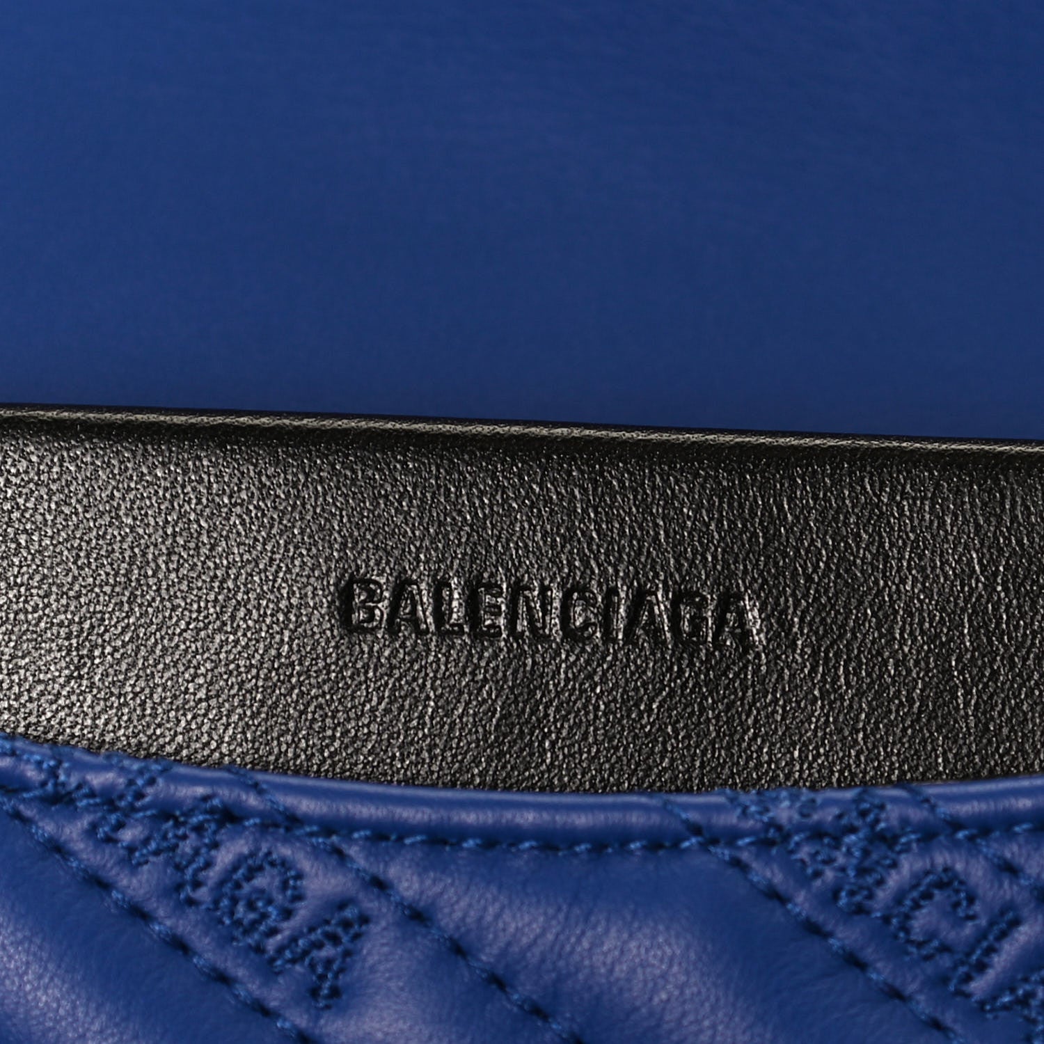 Balenciaga Calfskin Logo Matelasse M BB Round Shoulder Bag Royal Bleu 5 of 8