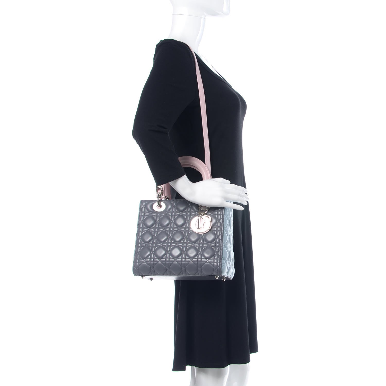Christian Dior Lambskin Cannage Medium Tri-Color Lady Dior 2 of 13