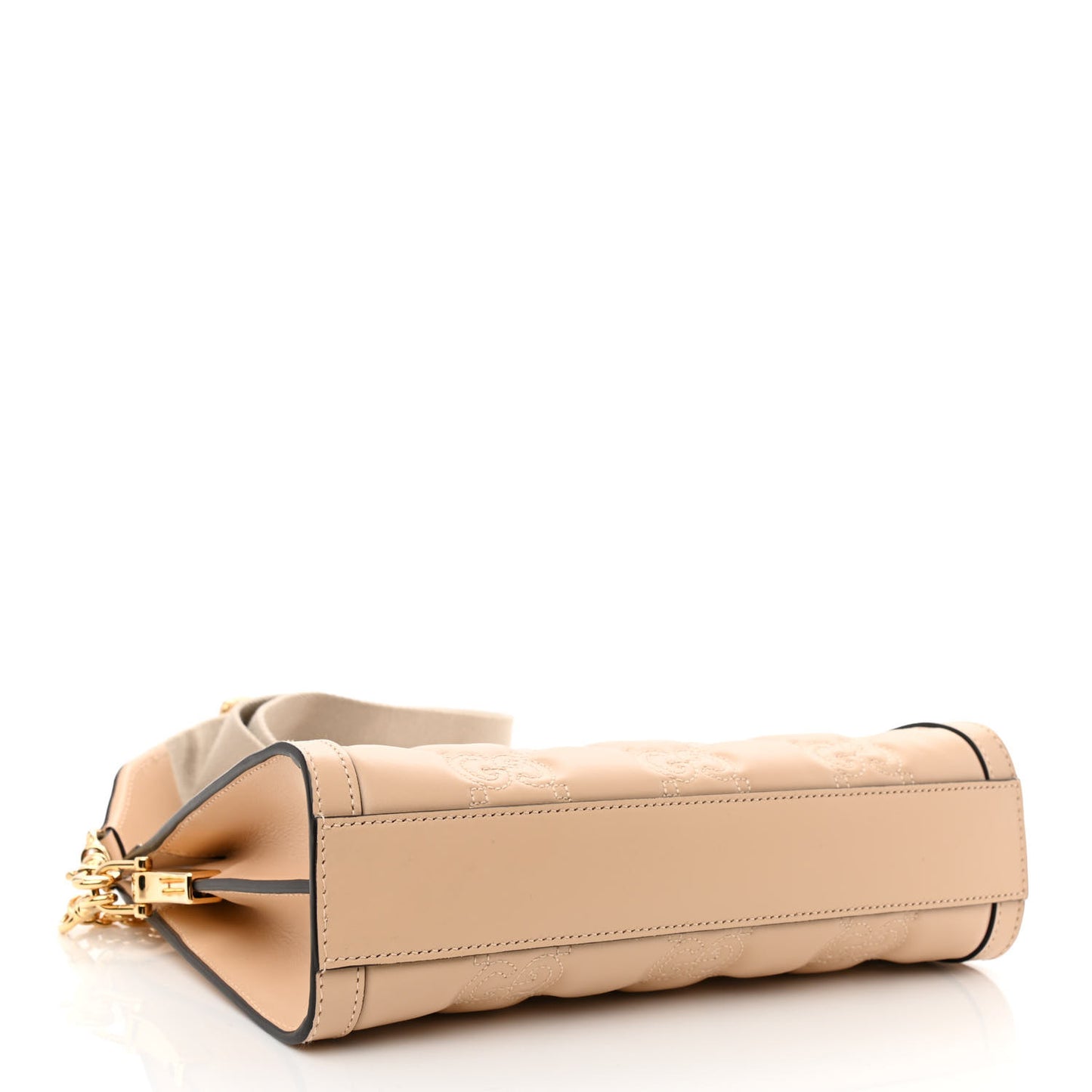 Calfskin GG Matelasse Small Slim Chain Shoulder Bag Naturale