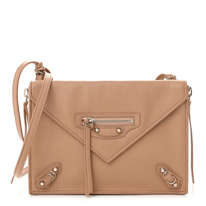 Balenciaga Veau Papier Classic Silver Hardware Triple XS Zip Around Crossbody Rose Des Sables 3 of 14