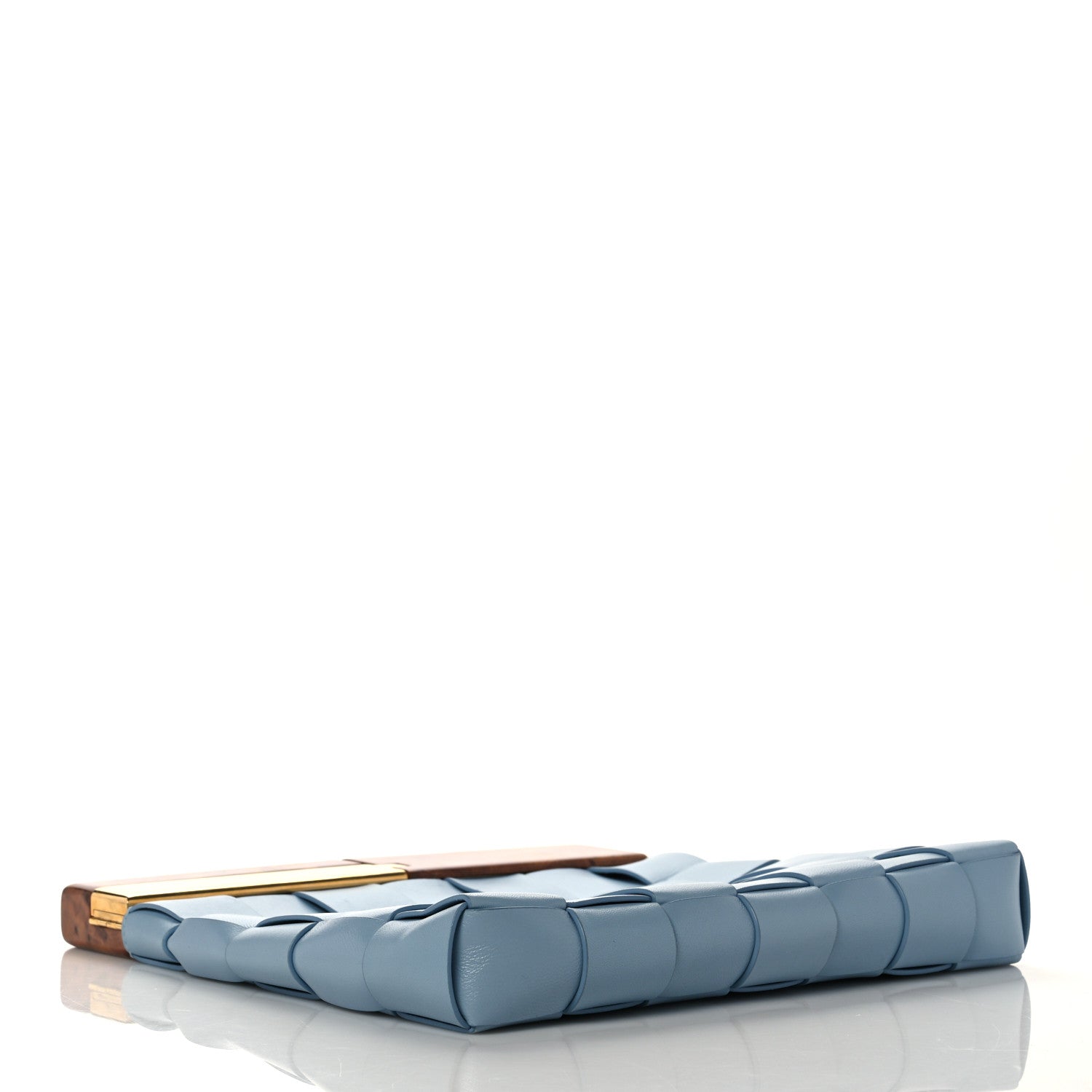 Bottega Veneta Nappa Intrecciato The Snap Clutch Ice Blue 4 of 11
