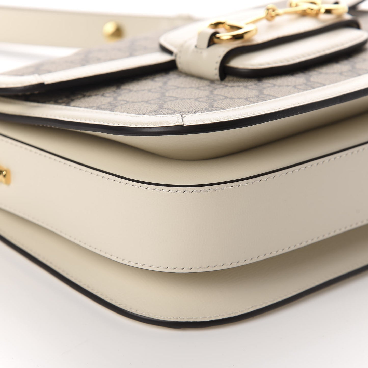 GG Supreme Monogram Horsebit 1955 Shoulder Bag Beige Mystic White