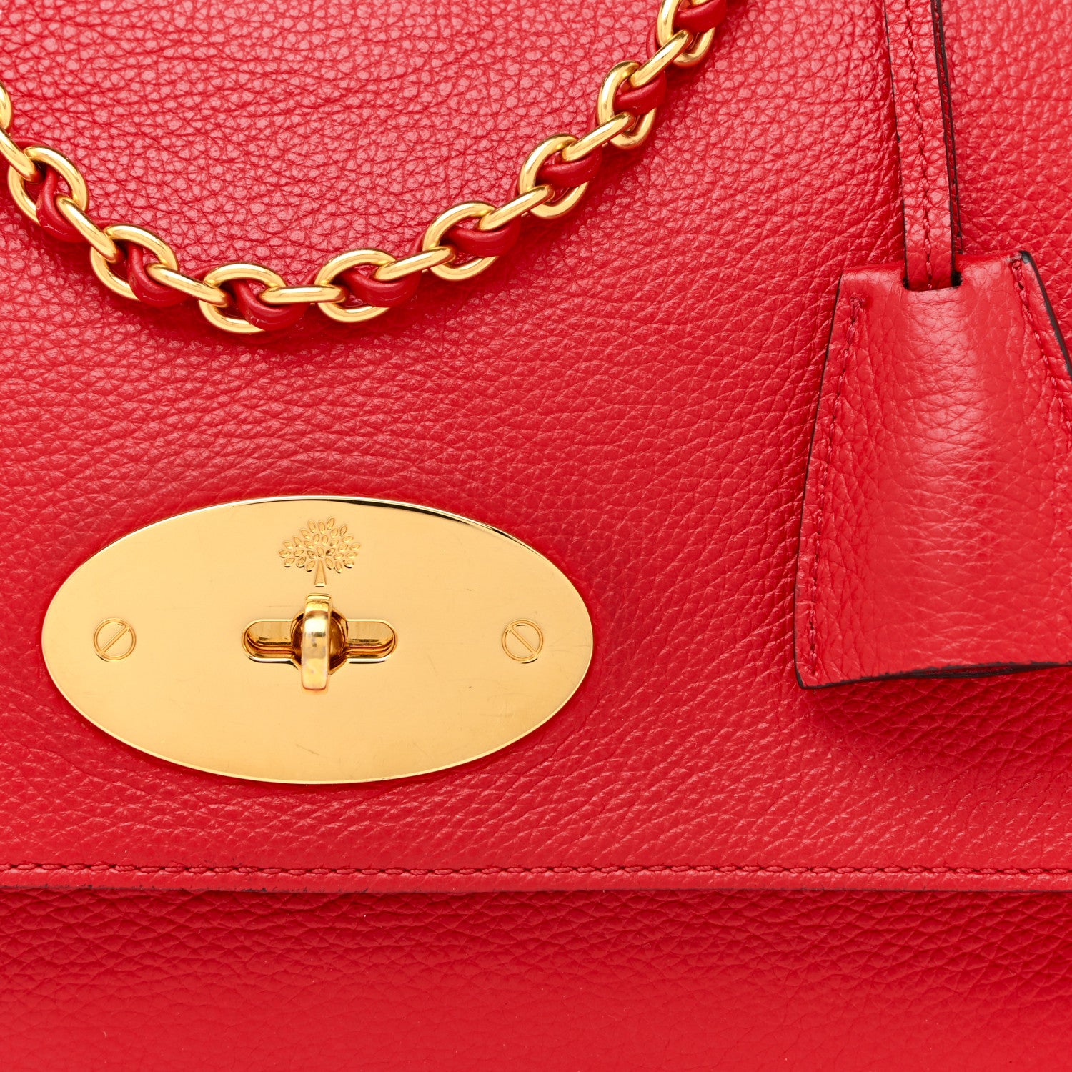 Mulberry Small Classic Grain Calfskin Medium Lily Flap Scarlet 7 of 15