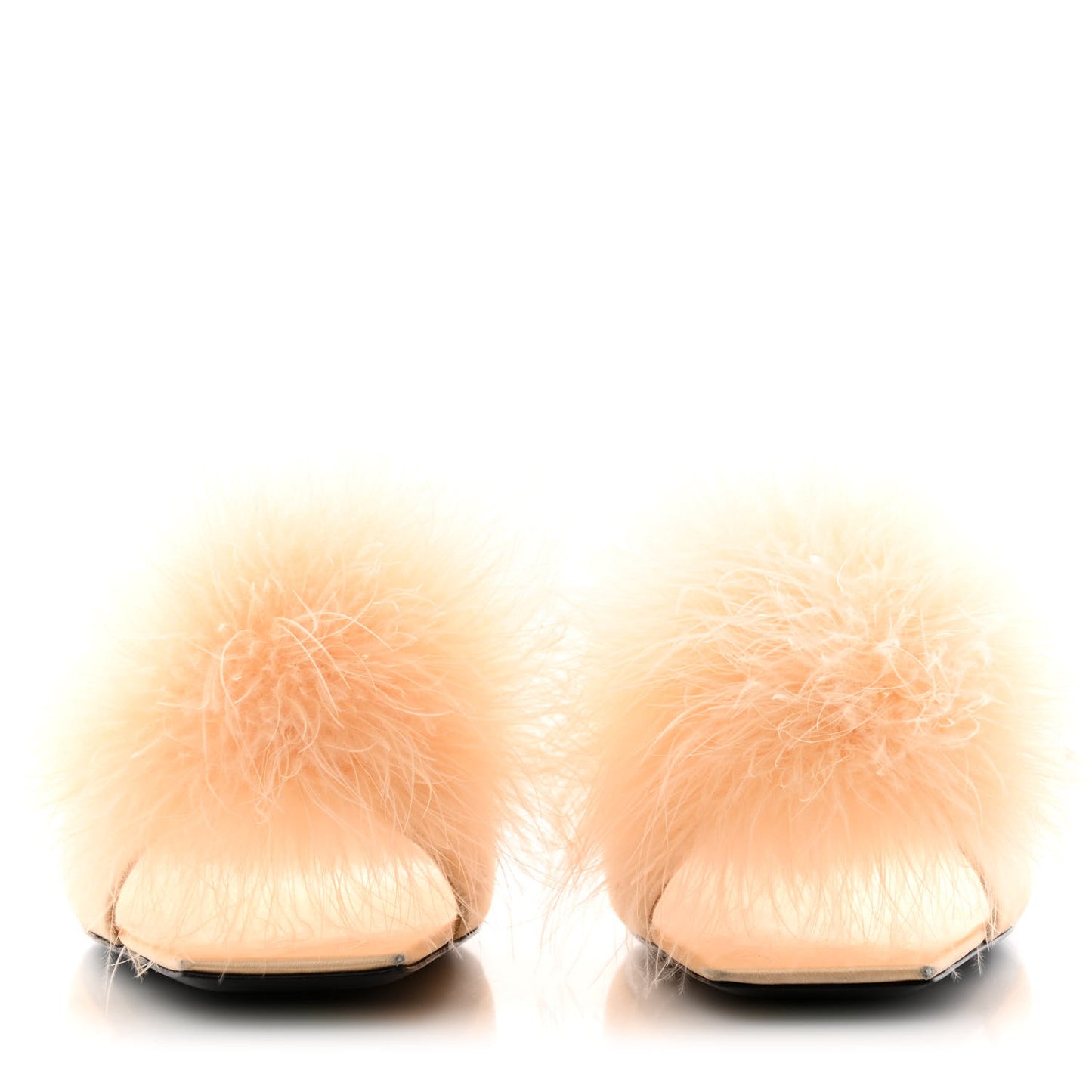 Satin Feather Mae Mule Sandals 38 Soft Nude