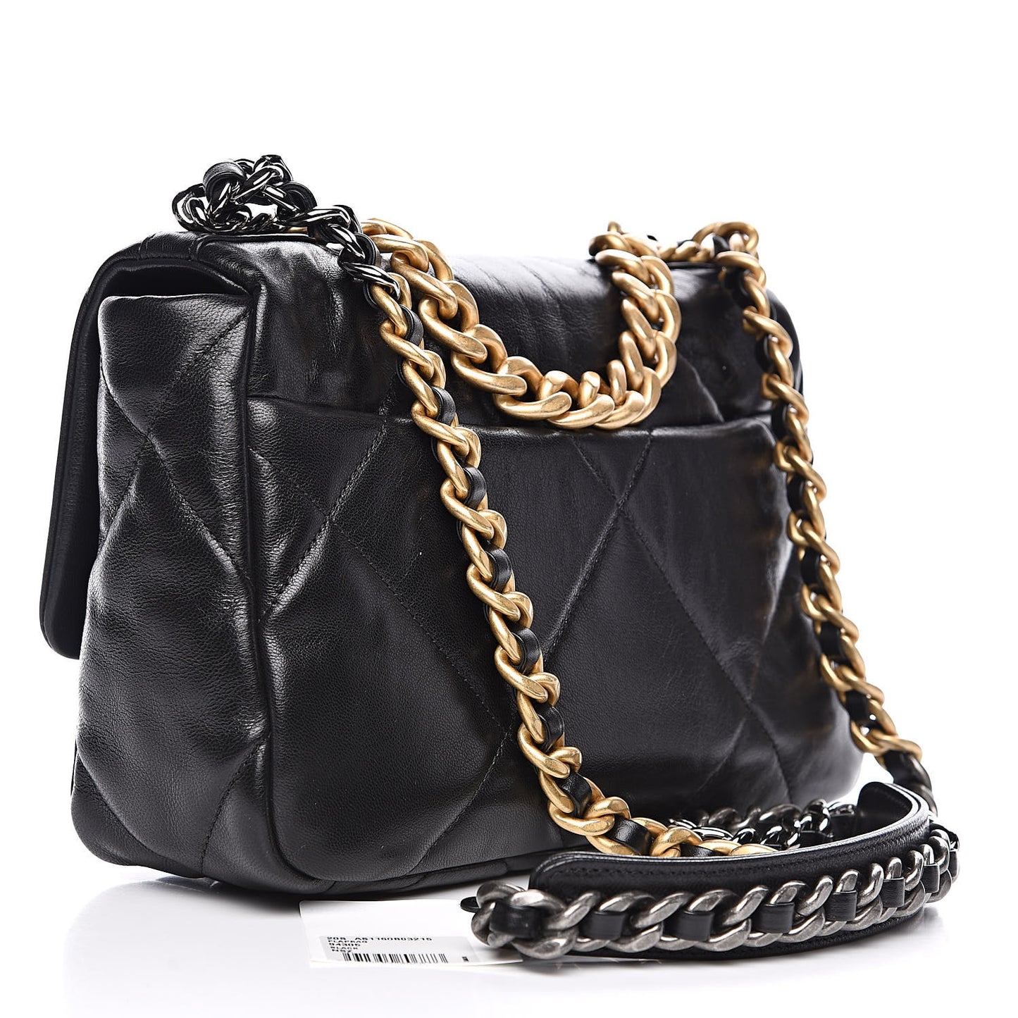 Goatskin Quilted Medium 19 Flap Black