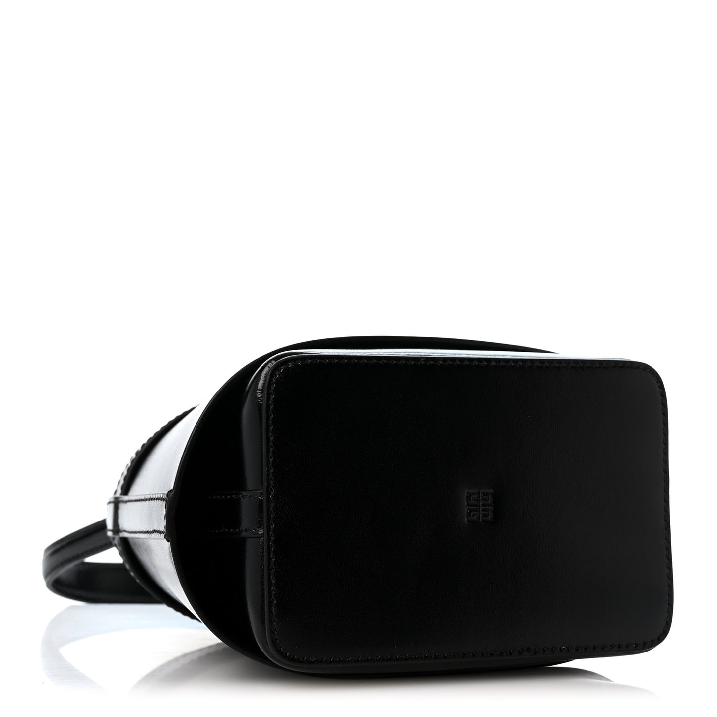 Box Calfskin Shark Lock Bucket Bag Black