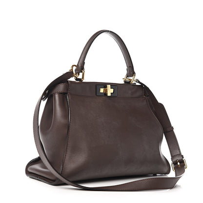 Fendi Vitello Seta Shiny Nappa Medium Peekaboo Iconic Satchel Moresco Rosa Doll 3 of 15