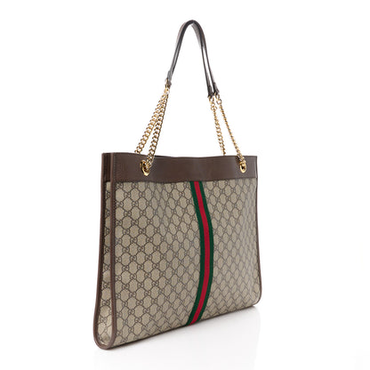 Gucci GG Supreme Monogram Large Rajah Chain Tote Beige New Acero 4 of 14