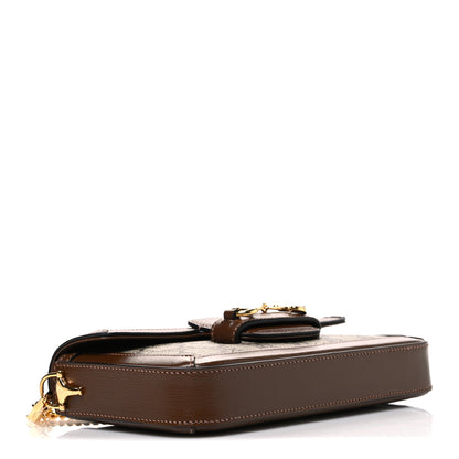 Gucci GG Supreme Monogram Azalea Calfskin Horsebit 1955 Mini Bag Beige Ebony Brown Sugar 4 of 10