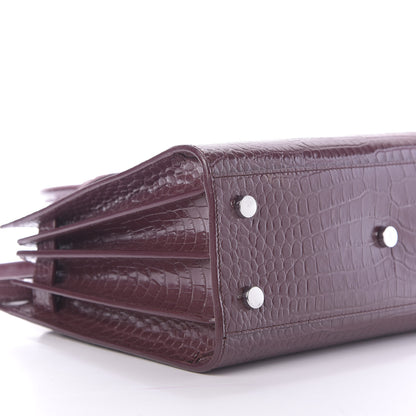 Saint Laurent Calfskin Crocodile Embossed Baby Sac De Jour Rouge 6 of 9